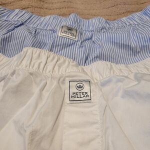 Peter Millar White and Blue Striped Cotton Boxers 2 Pair Mens M 32-34